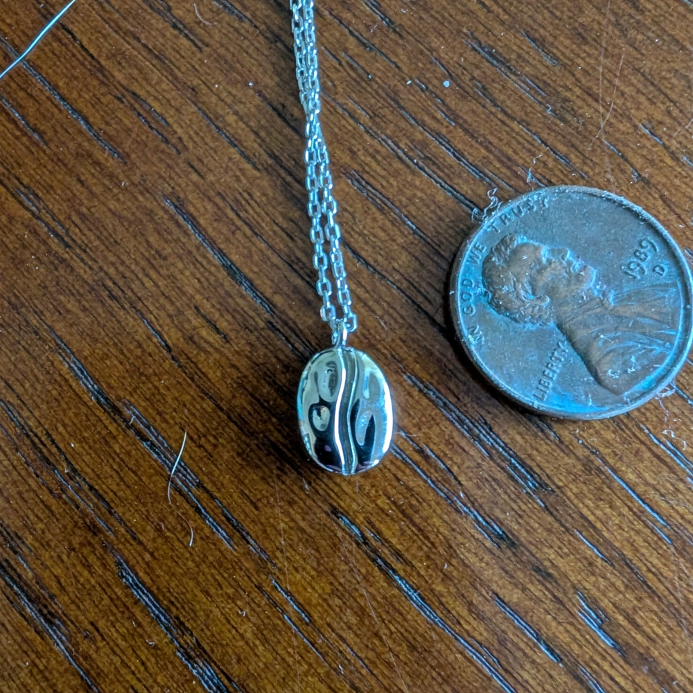 Coffee Bean Sterling Silver Necklace